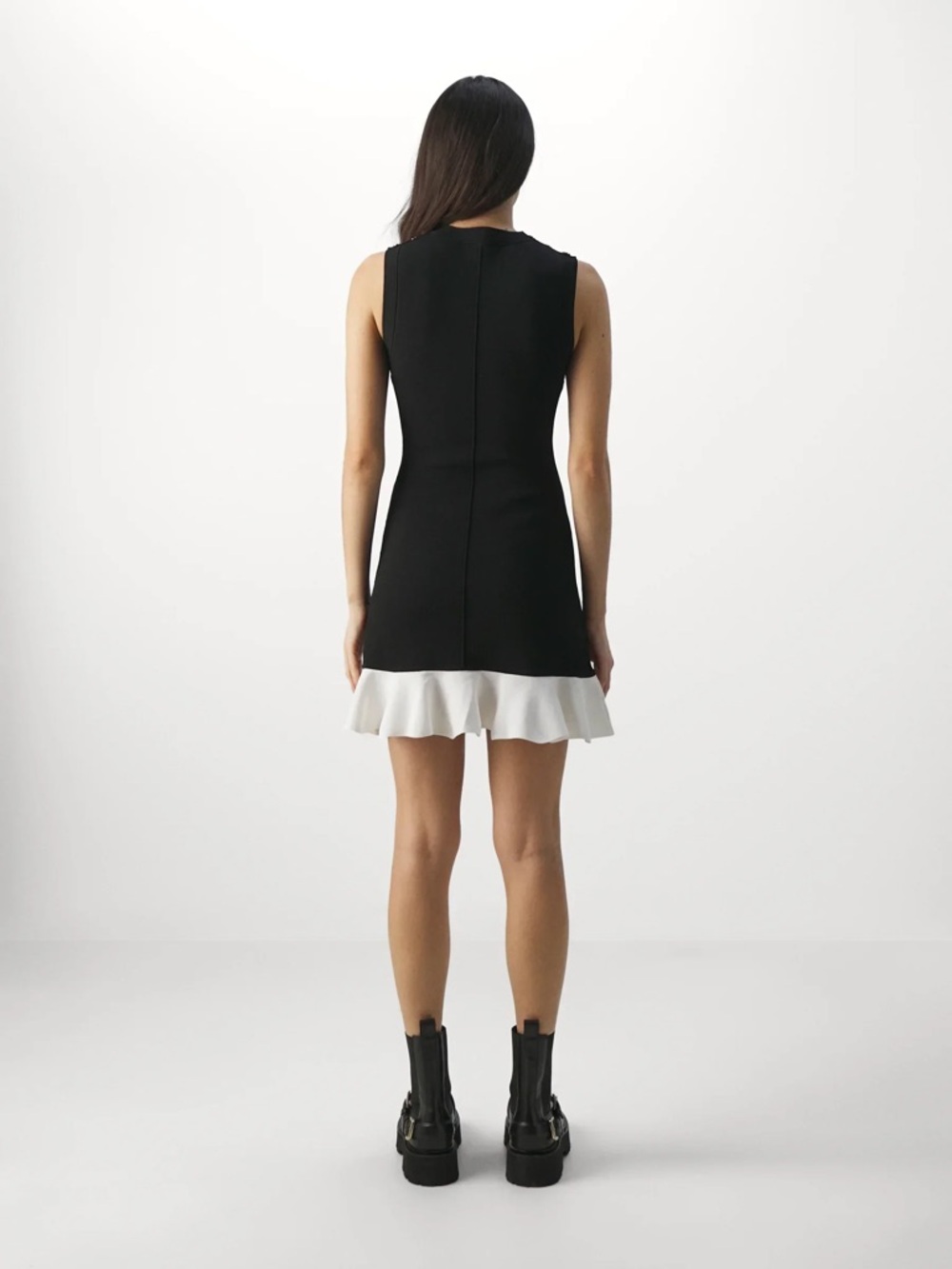SANDRO Cropped two-tone dress - Picture 2 of 7